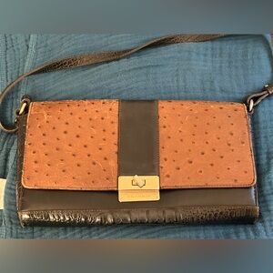 Vintage Brahmin Brown and Tan Leather Crossbody Bag